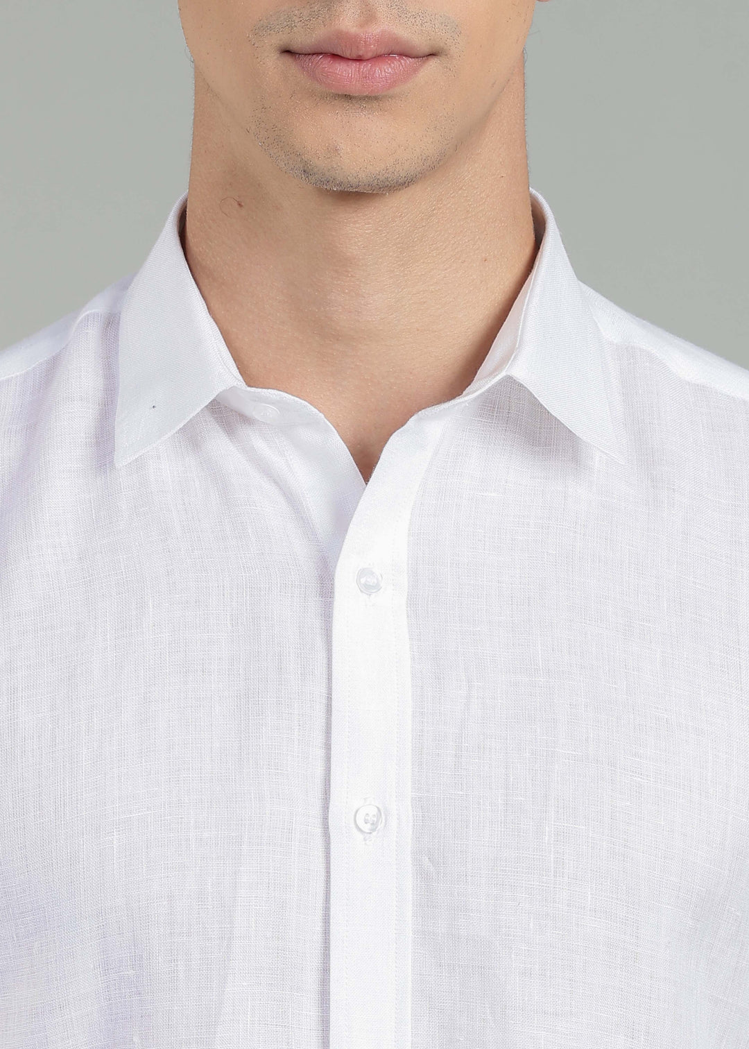 Martin - Pure Linen Full Sleeve Shirt - White & Black Pinstripe