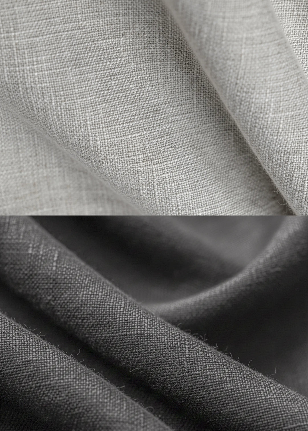 Wang - Full Sleeve Dual-Tone Pure Linen Shirt - Light Grey & Charcoal Grey