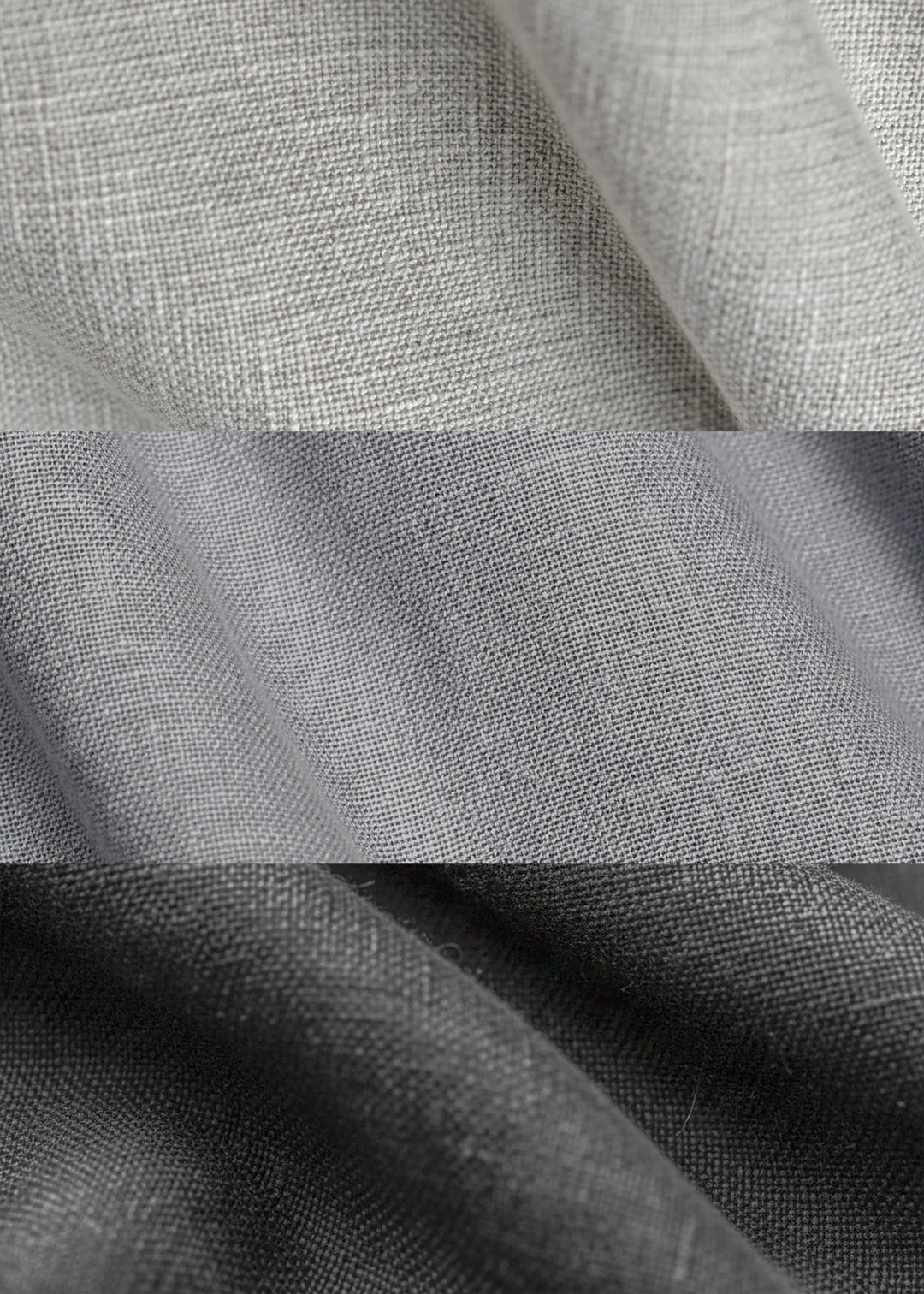 Pine - Pure Linen Color Block T-Shirt - Light Grey, Slate Grey & Charcoal Grey
