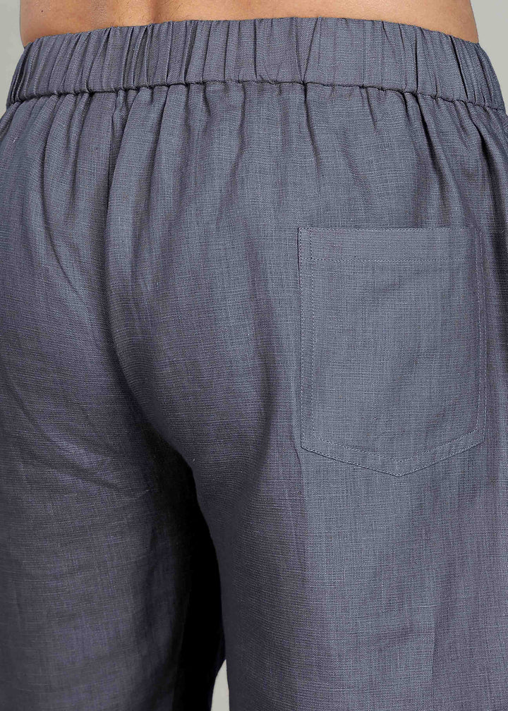 Milo Shorts - Pure Linen Shorts - Gunmetal Grey