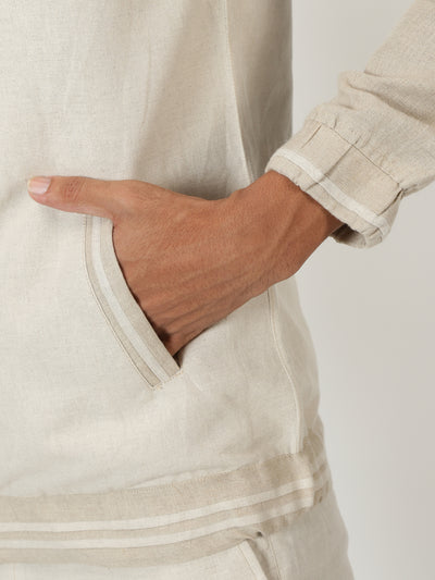 Oliver - Bomber Linen Short Jacket - Ecru