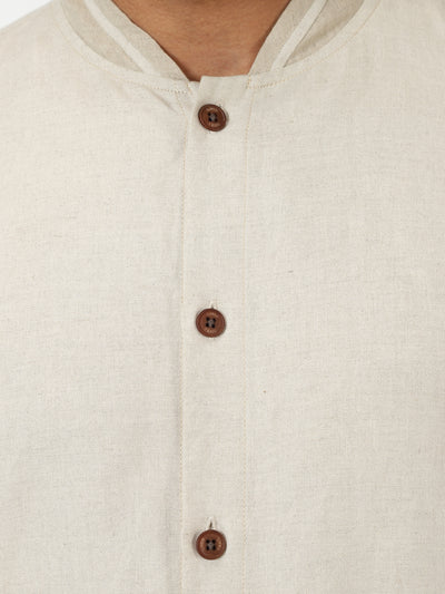 Oliver - Bomber Linen Short Jacket - Ecru