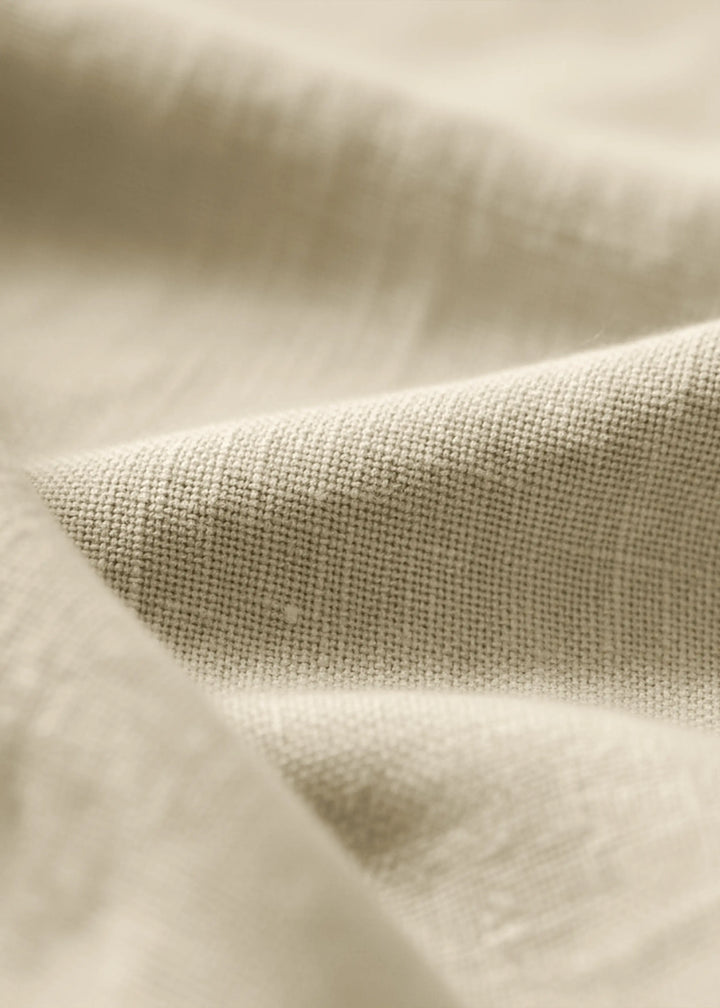 Ron - Pure Linen Full Sleeve Shirt - Oyster Yellow