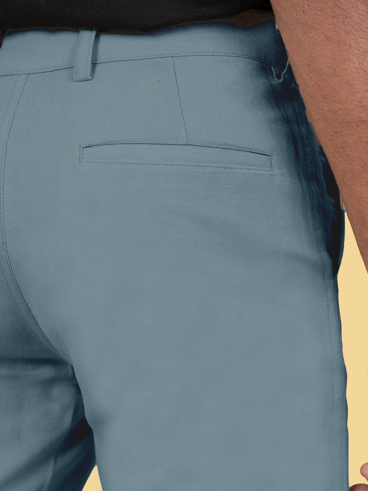 Dan - Linen Shorts - Prussian Blue