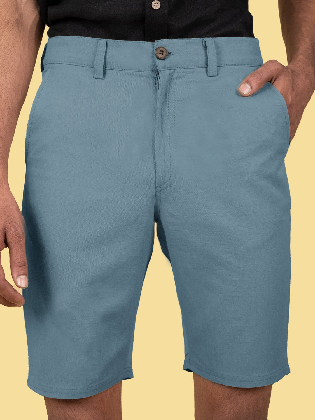 Dan - Linen Shorts - Prussian Blue