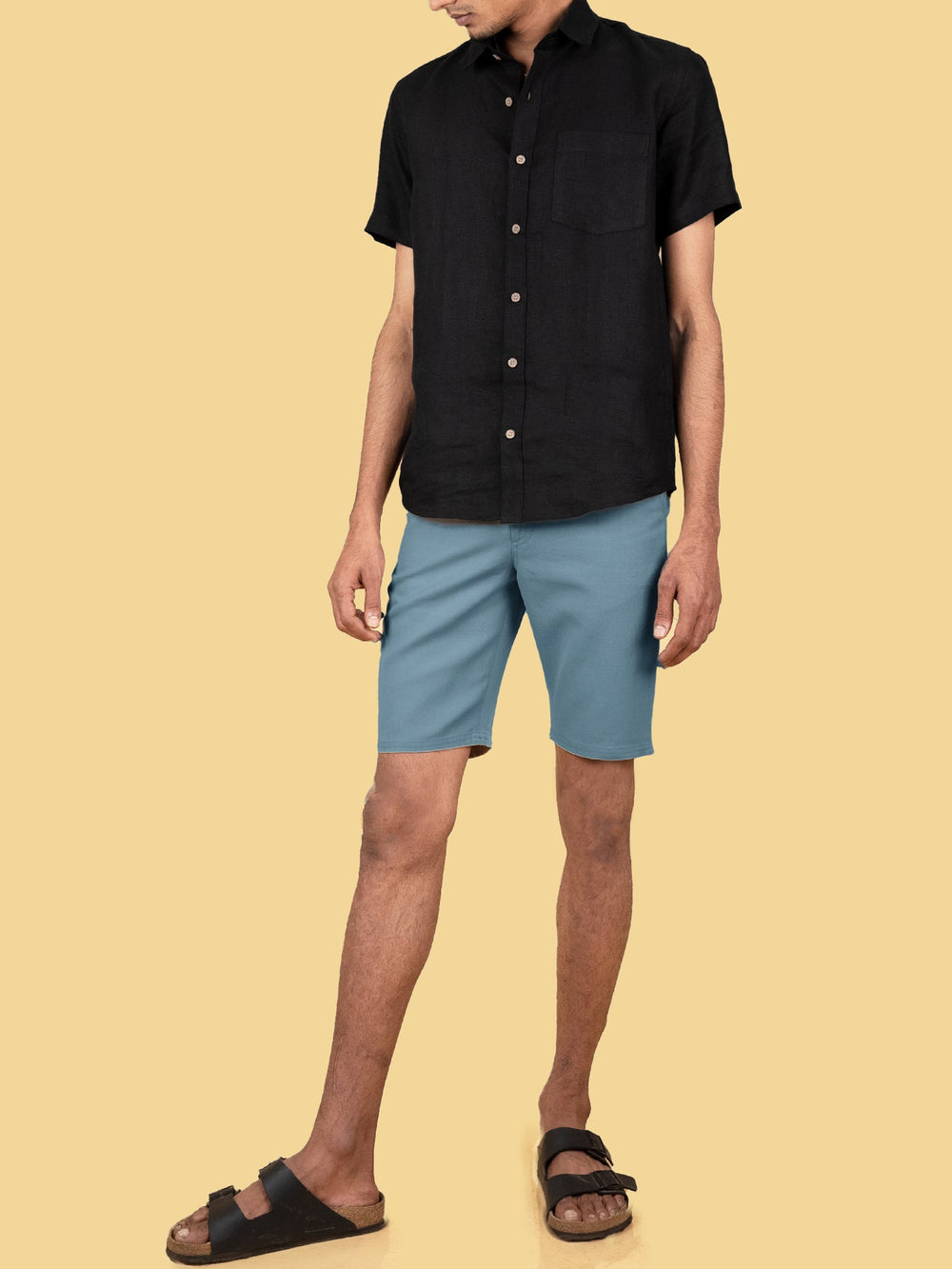 Dan - Linen Shorts - Prussian Blue