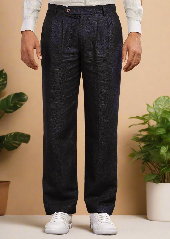 RM Pure Linen Korean Pants - Regal Blue