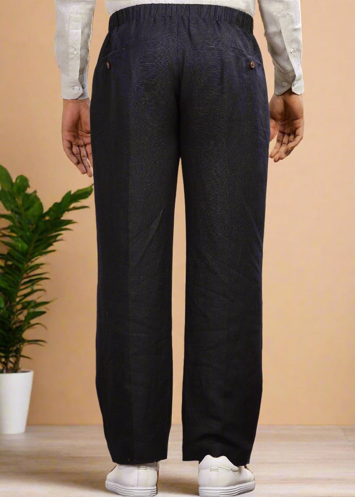 RM Pure Linen Korean Pants - Regal Blue