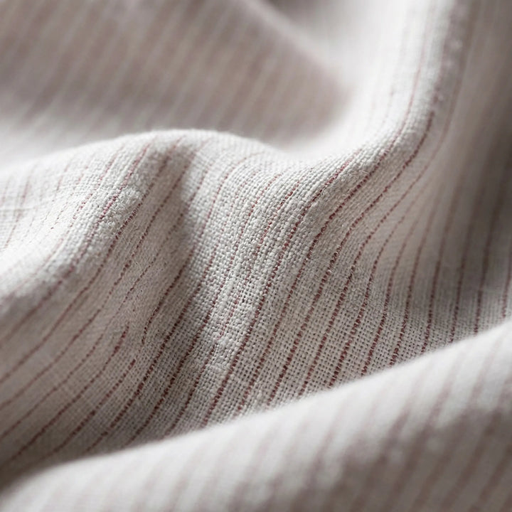 Red Pinstripe – 60 LEA Pure Linen Fabric
