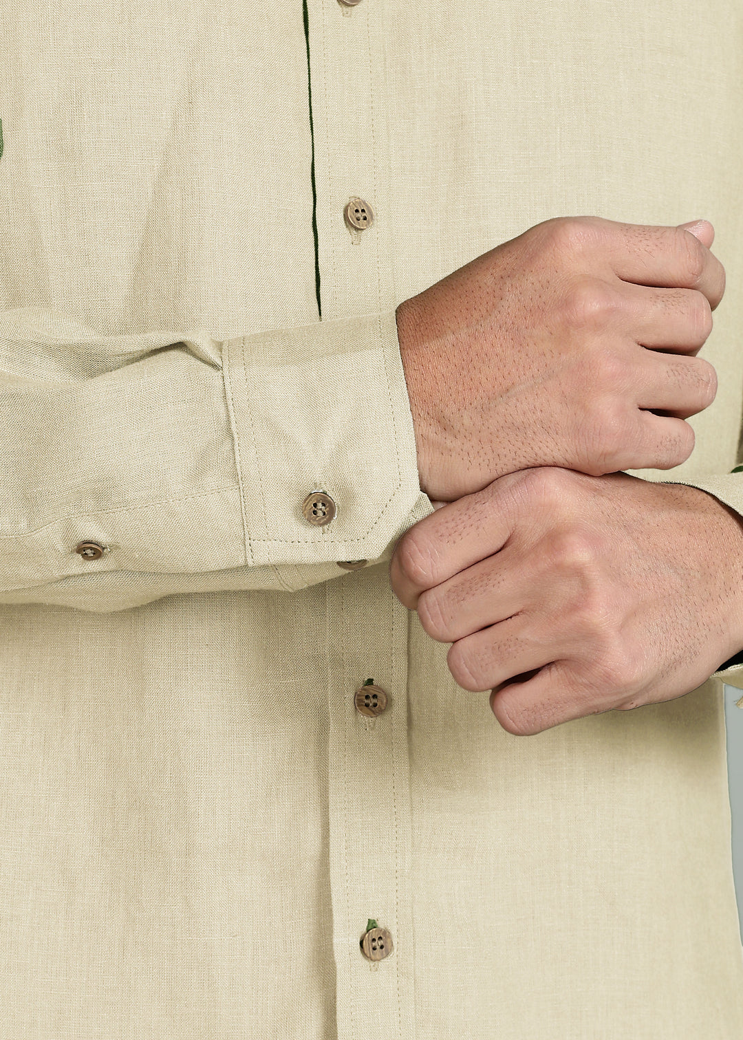 Ron - Pure Linen Full Sleeve Shirt - Oyster Yellow