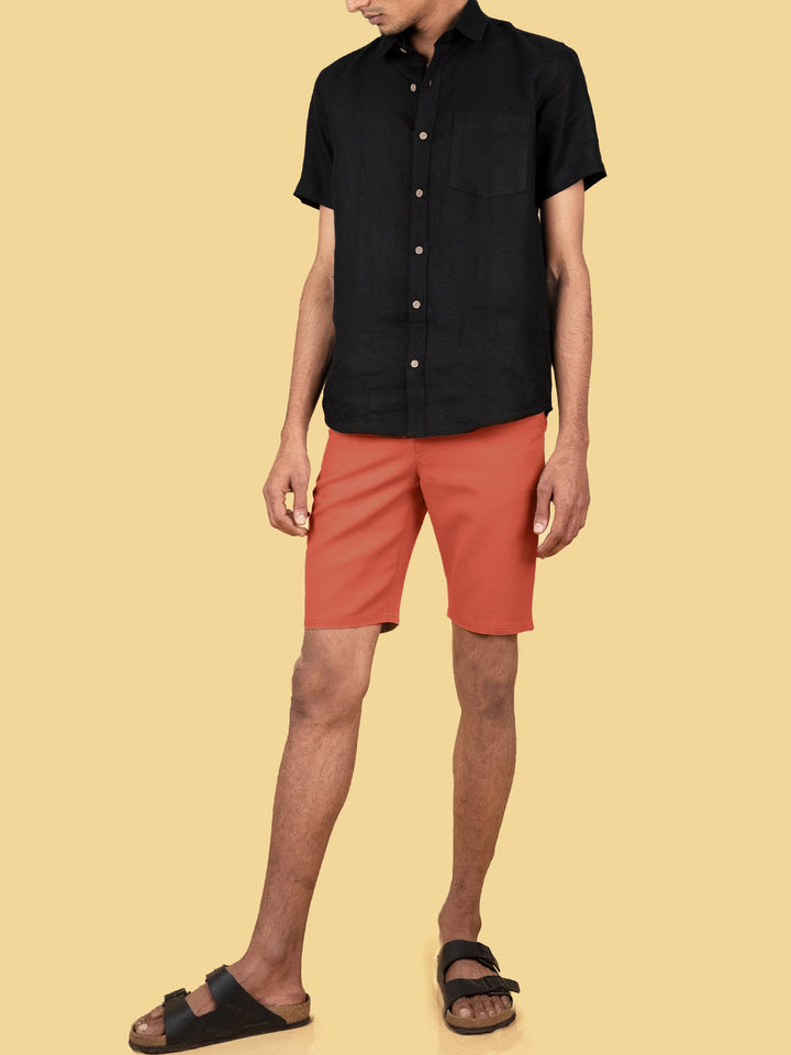 Dan - Linen Shorts - Rust