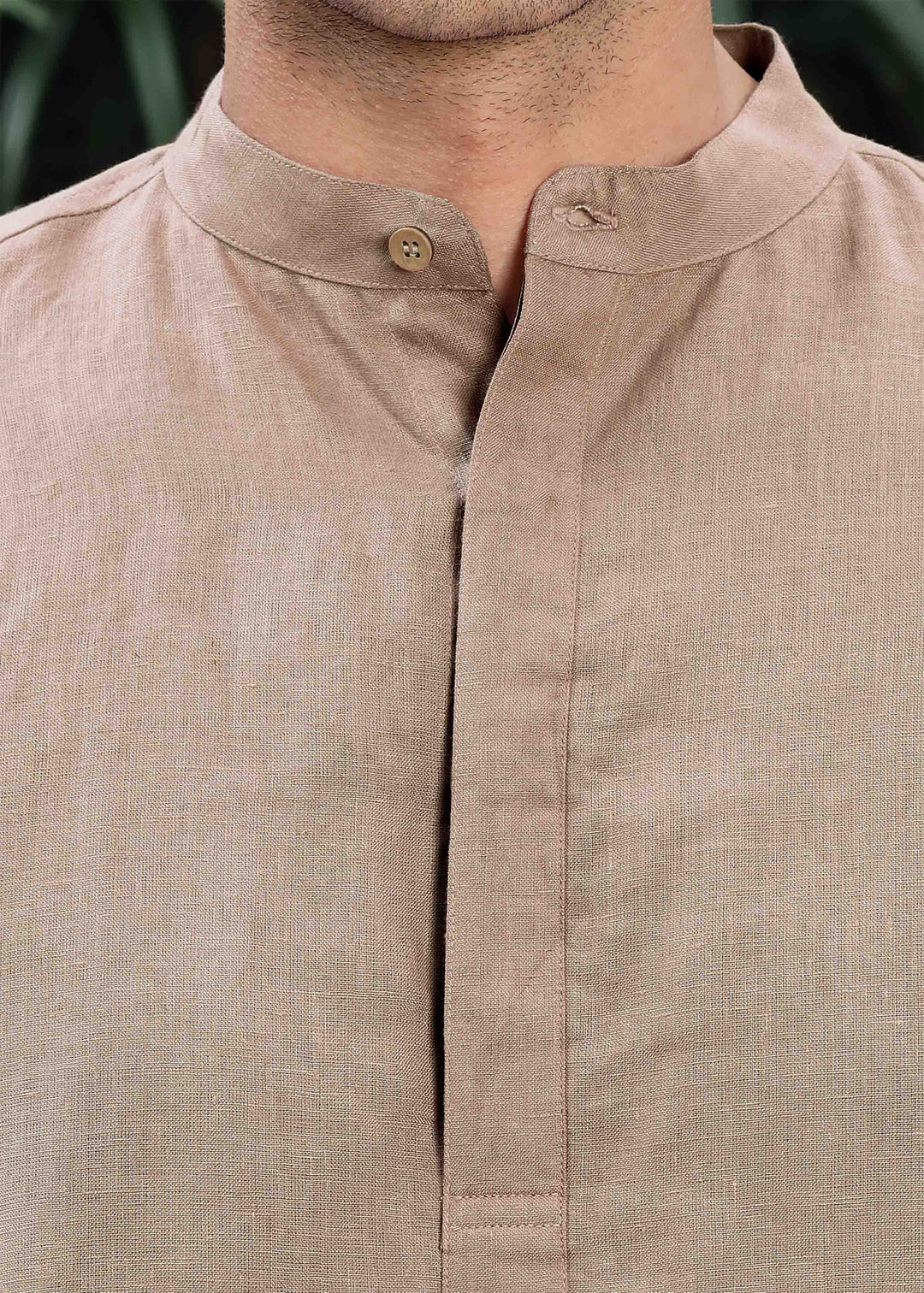 Sid Kurta - Pure Linen Kurta with Concealed Placket | Mocha