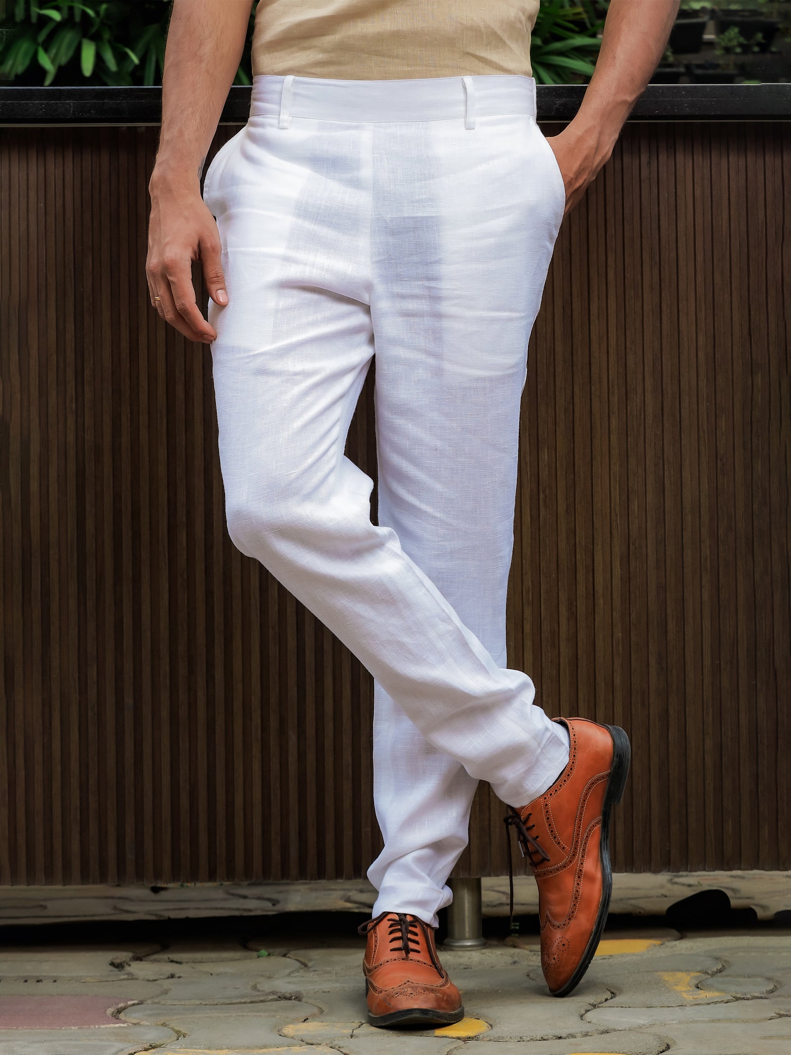 Beige Pure Linen Pants – Linen Bloom store