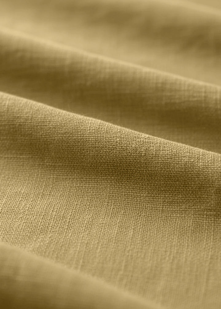 Ash - Pure Linen Mandrin Collar T-Shirt - Sunburst Yellow