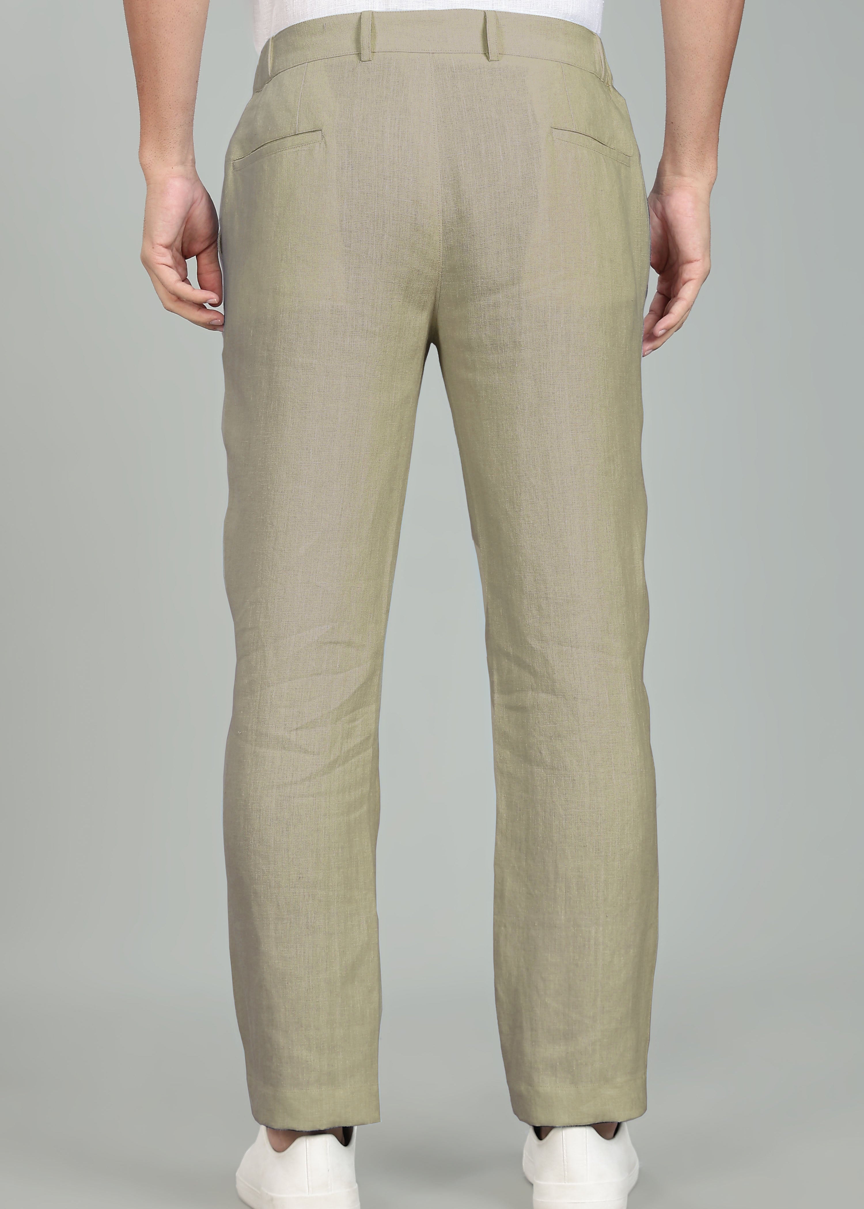 Artichoke Green Pure Linen Travel Pants – Linen Trail