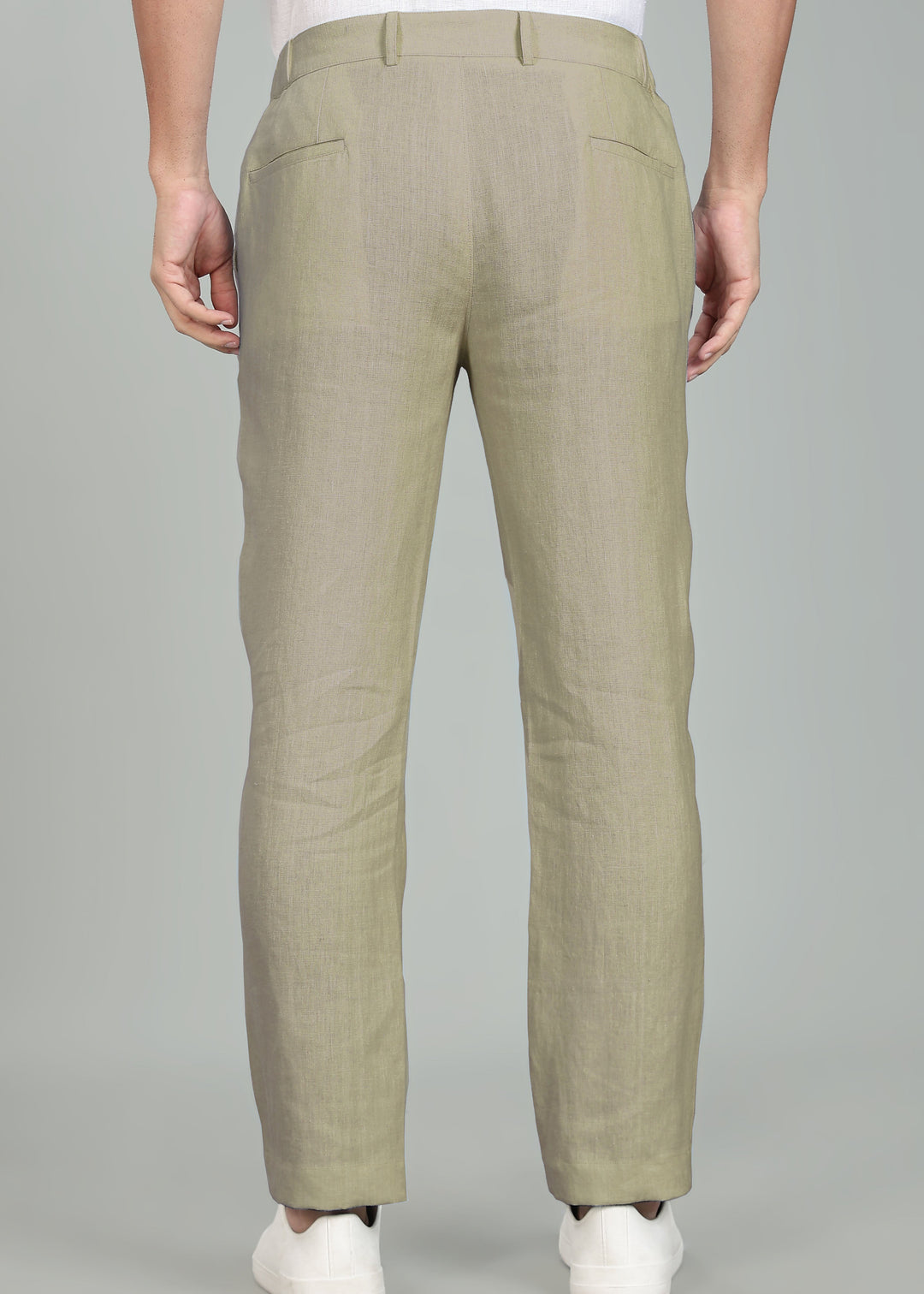 Theo - Linen Travel Pants - Artichoke Green