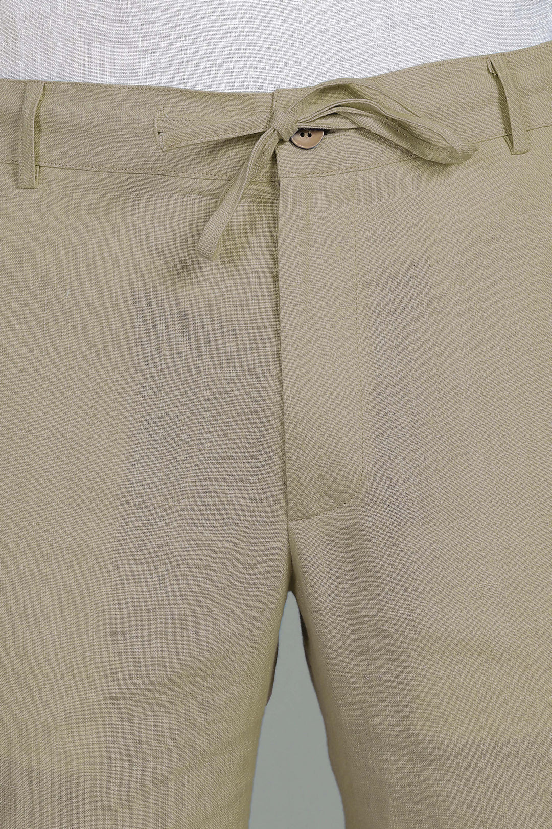 Theo - Linen Travel Pants - Artichoke Green