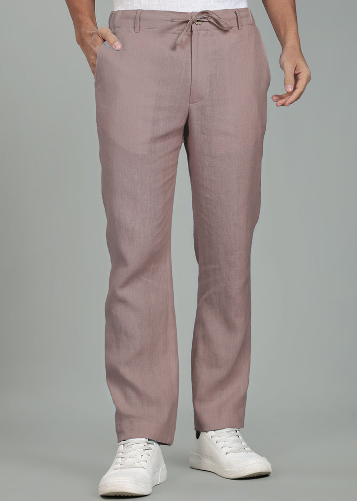 Theo - Linen Travel Pants - Muted Brown