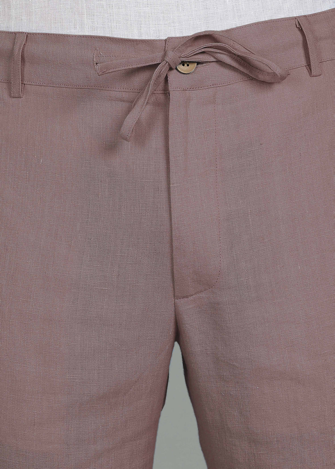 Theo - Linen Travel Pants - Muted Brown