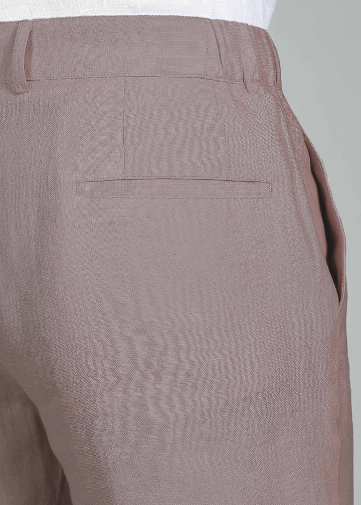 Theo - Linen Travel Pants - Muted Brown