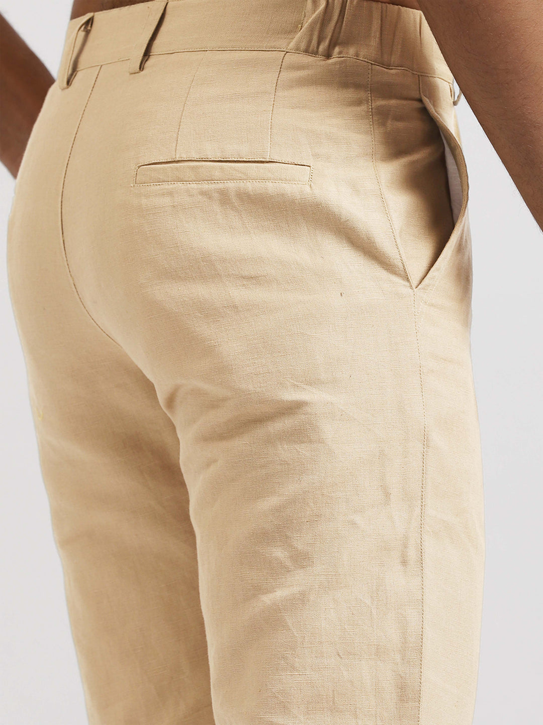 Theo - Linen Travel Pants - Cappuccino Beige