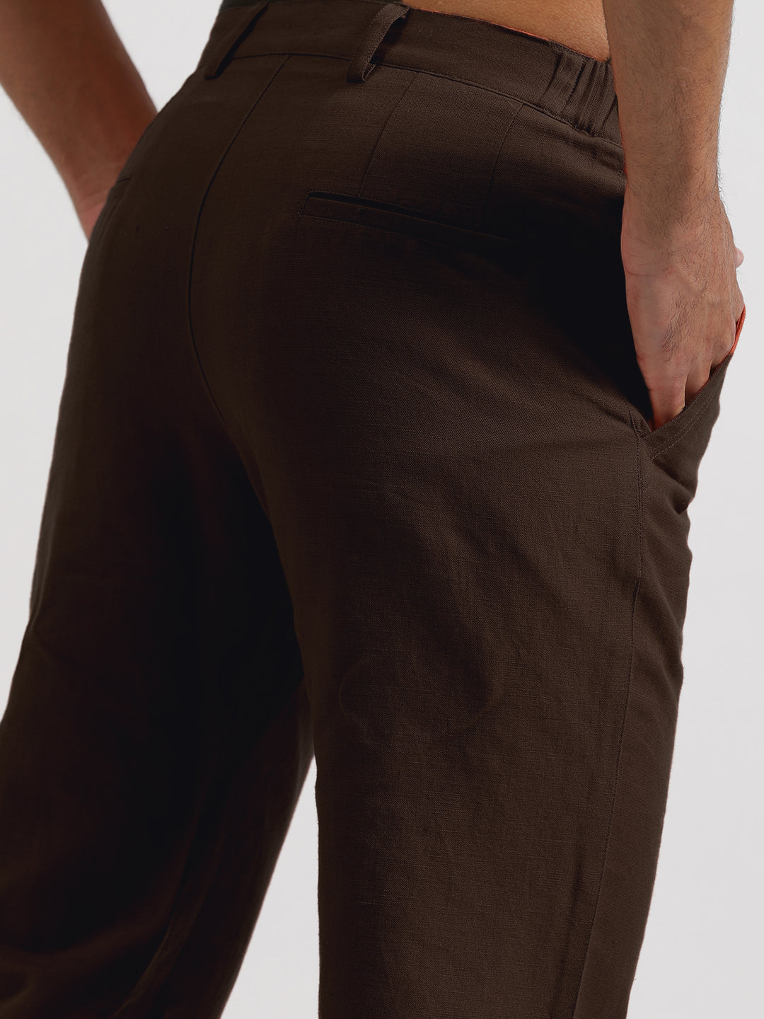 Theo - Linen Travel Pants - Cocoa Brown