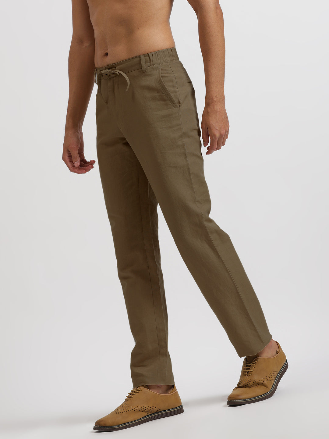 Theo - Linen Travel Pants - Hazelnut Brown