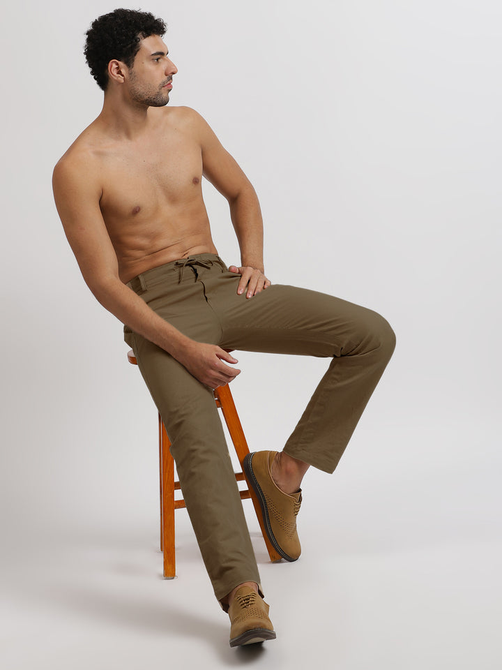 Theo - Linen Travel Pants - Hazelnut Brown