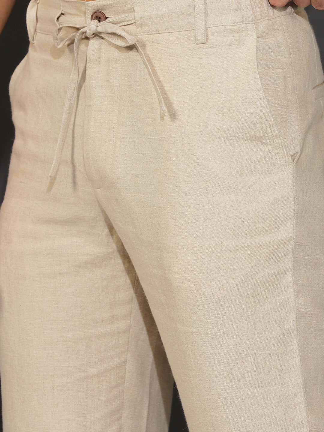 Theo - Linen Travel Pants - Light Beige