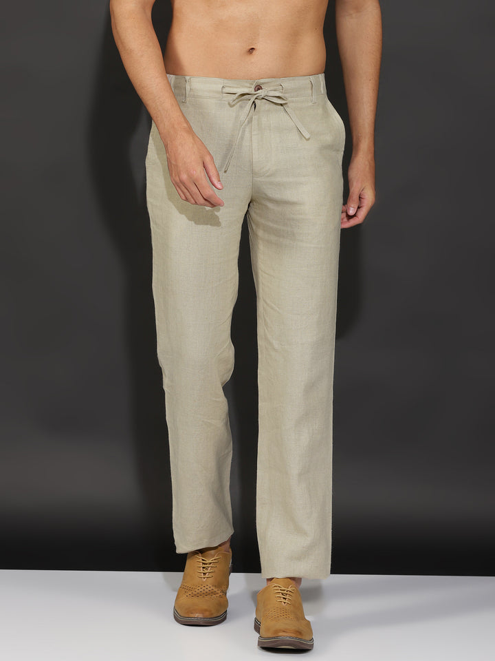 Theo - Linen Travel Pants - ecru