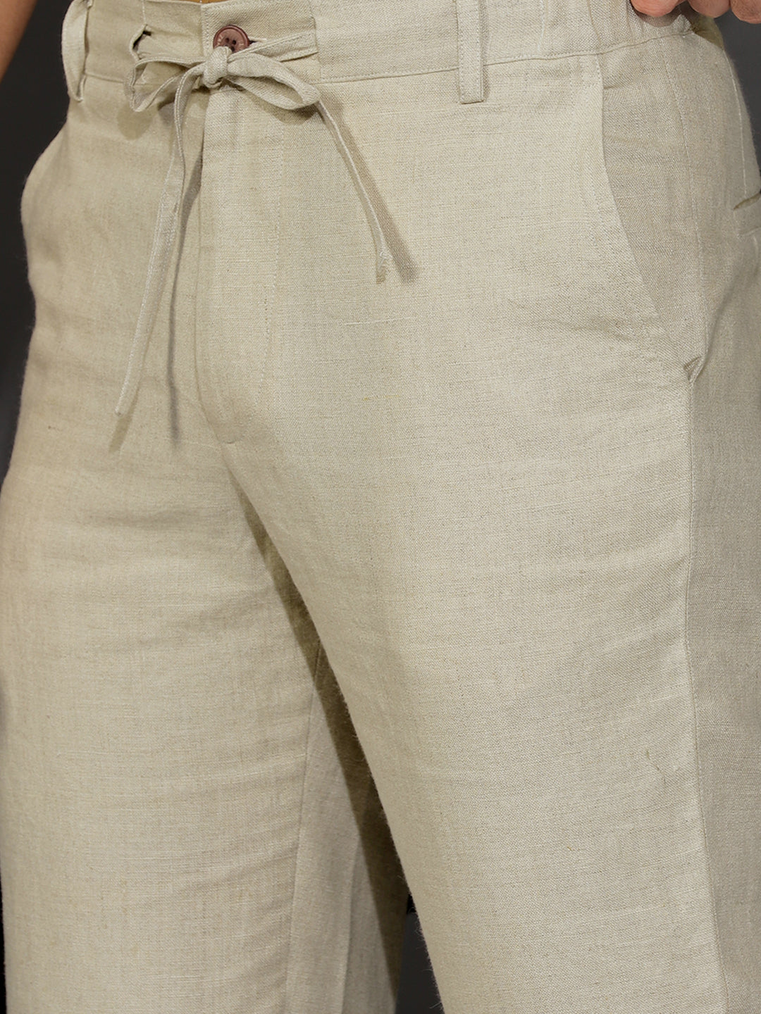 Theo - Linen Travel Pants - ecru