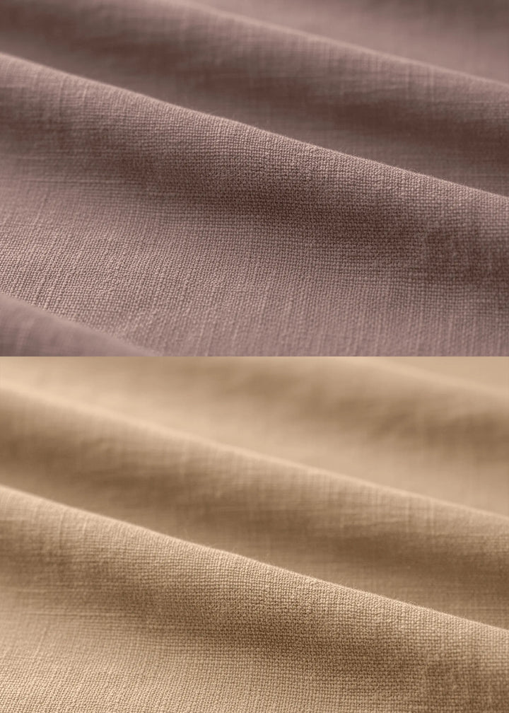 Zach - Double Colour Block Linen Short Sleeve T-Shirt - Toasted Brown & Oakwood Brown