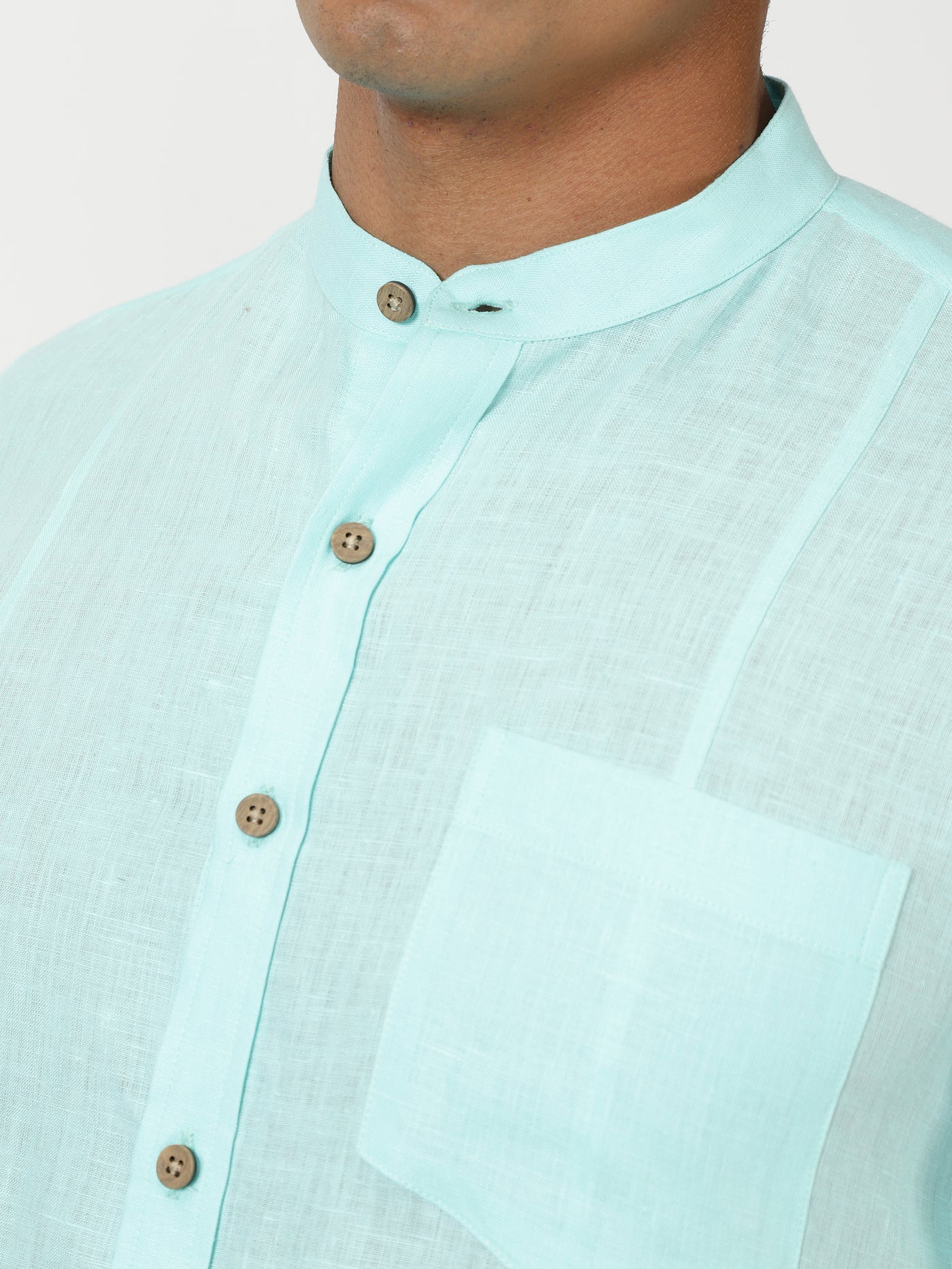 Cyan Dreams Look | Trevor Cyan Blue Shirt & Pure White Trousers