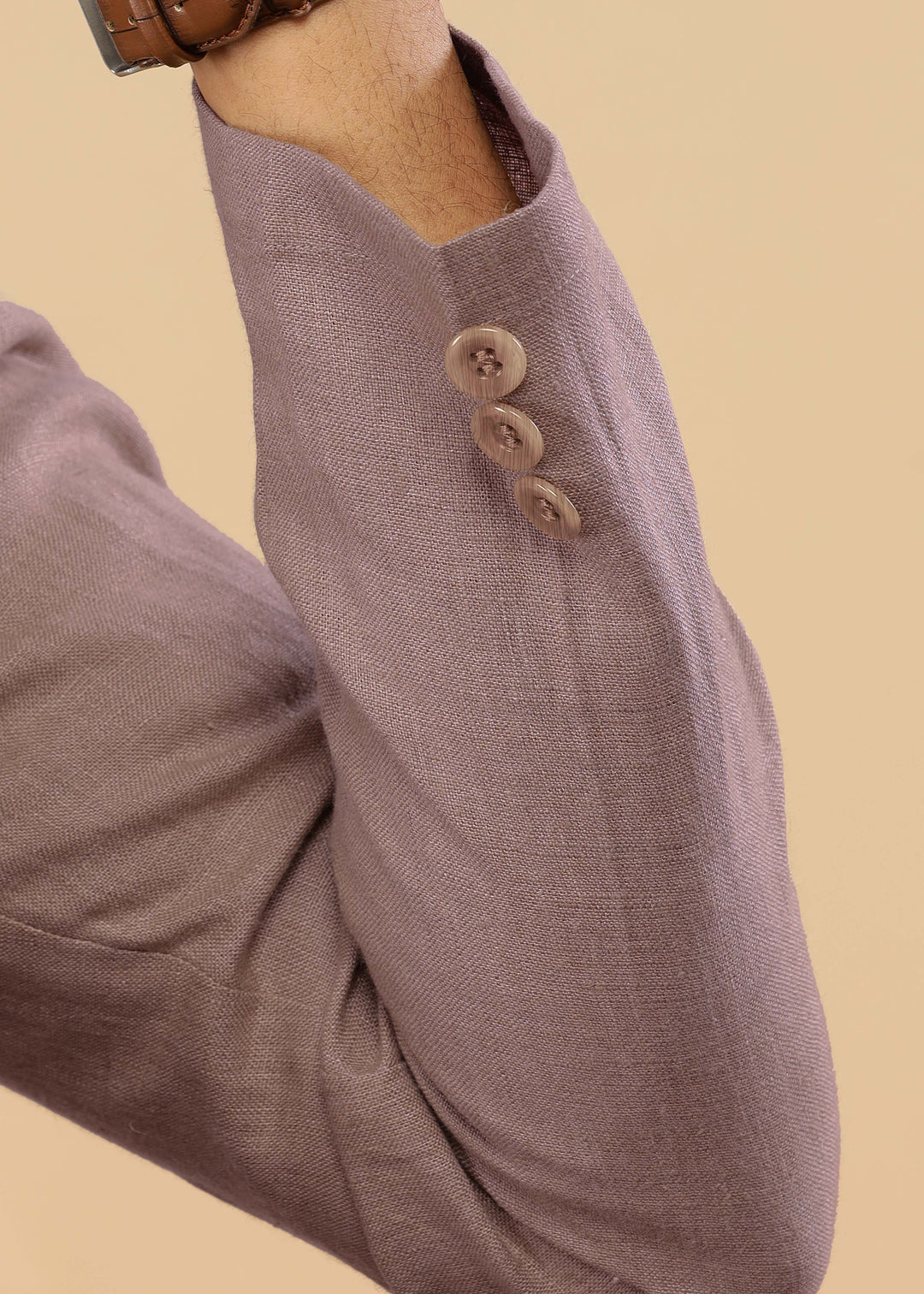 Wade - Deconstructed Pure Linen Jacket - Muted Brown