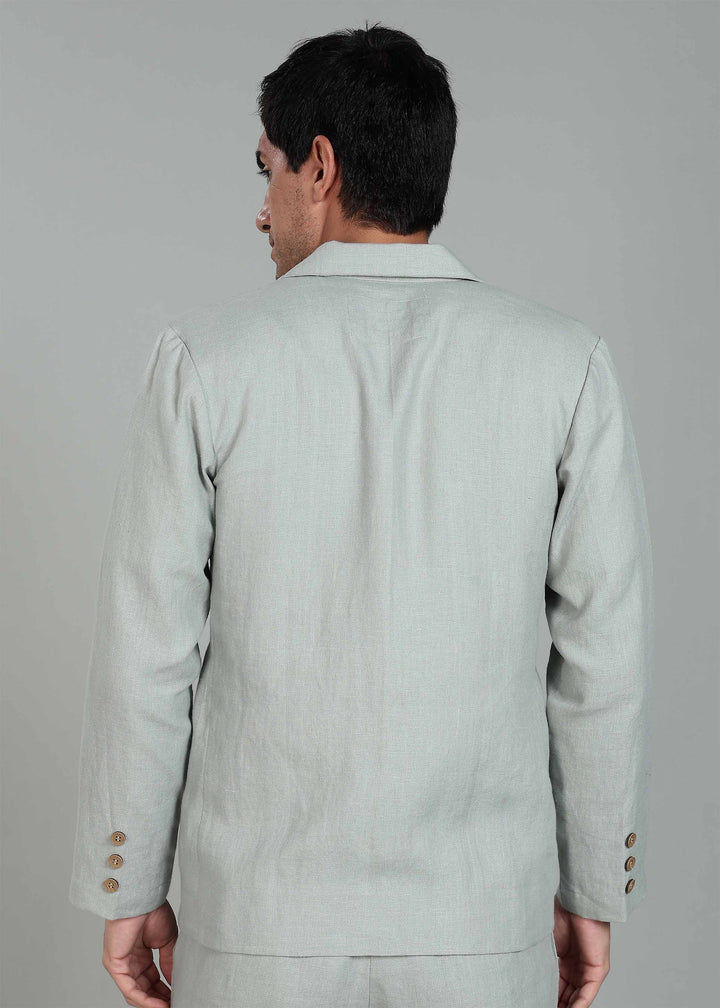 Wade - Deconstructed Pure Linen Jacket - Slow Green