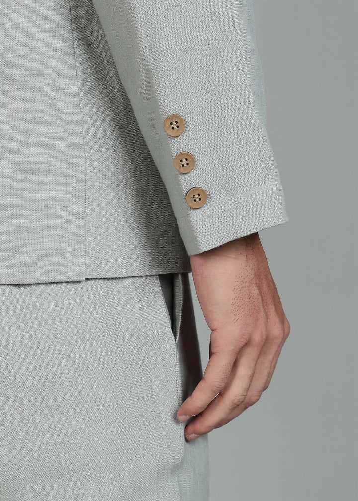 Wade - Deconstructed Pure Linen Jacket - Slow Green