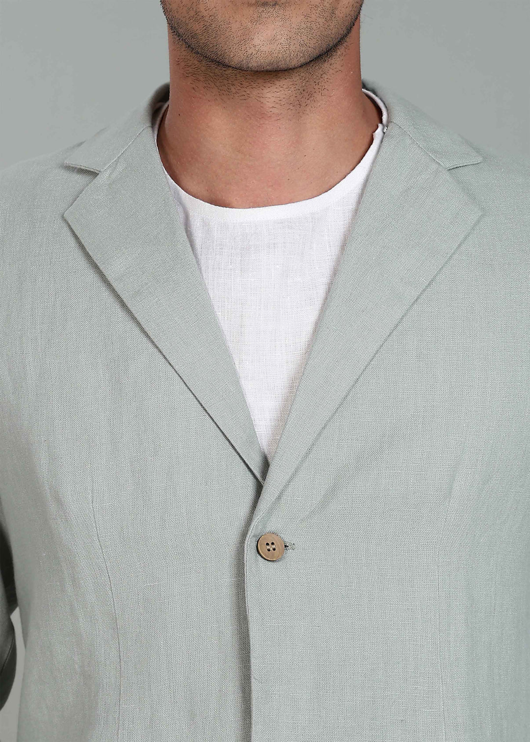 Wade - Deconstructed Pure Linen Jacket - Slow Green