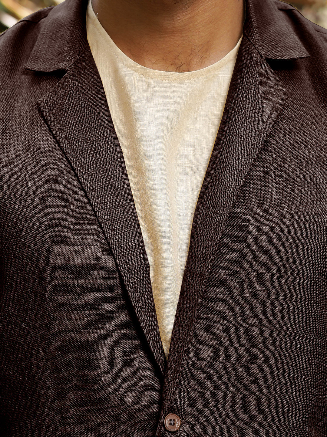 Wade - Deconstructed Pure Linen Jacket - Cocoa Brown