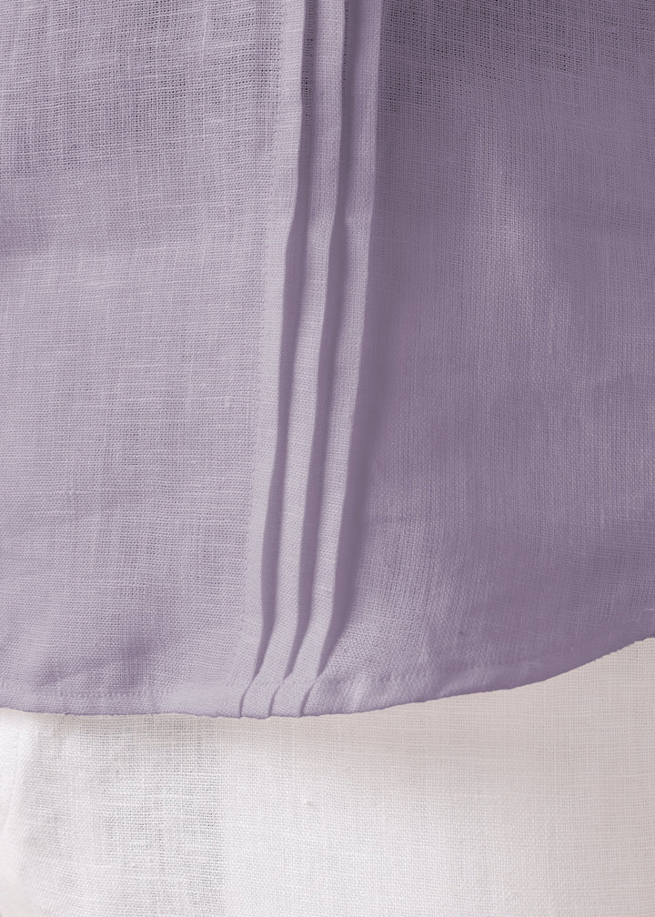 Marsh - Full Sleeve Pure Linen Short Kurta with Space Pleates - Misty Lilac