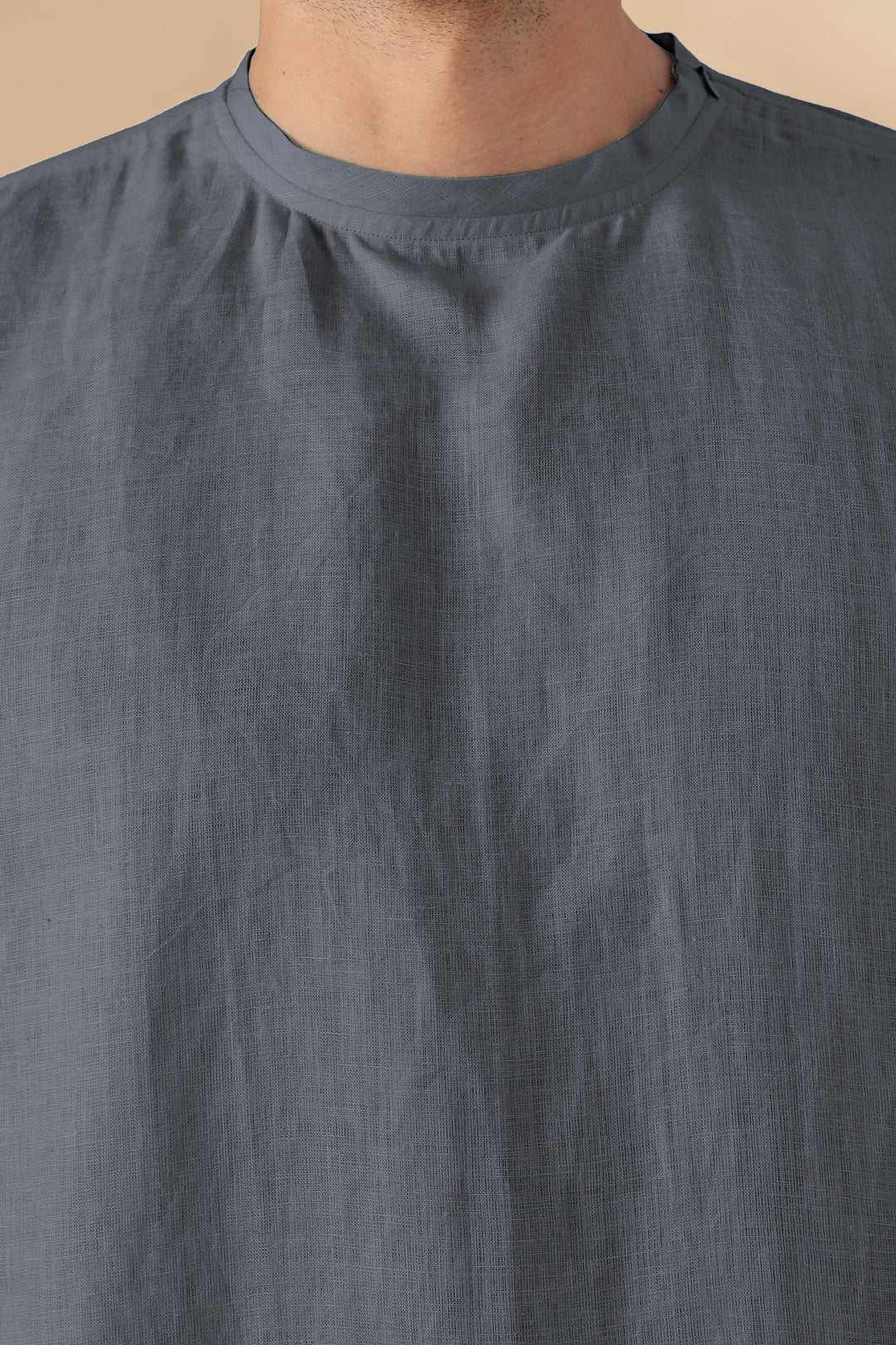 Morgan - Pure Linen Short Sleeve T-Shirt - Charcoal Grey