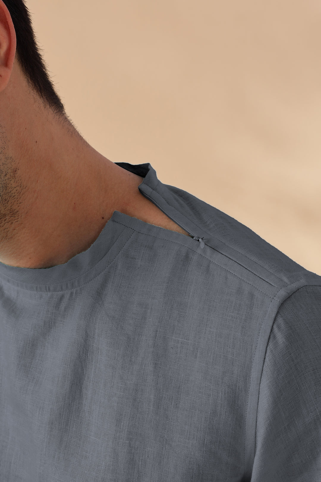 Morgan - Pure Linen Short Sleeve T-Shirt - Charcoal Grey