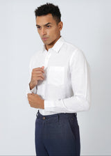 Harvey - Pure Linen Full Sleeve Shirt - White