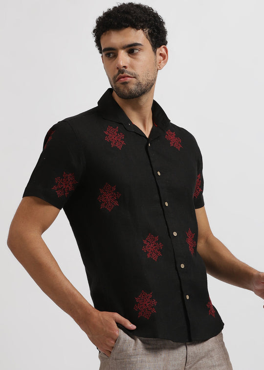 EMBROIDERED LINEN SHIRT main image 0
