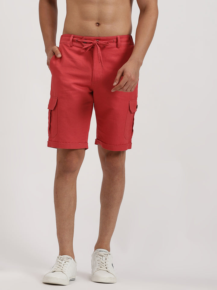 Reed - Linen Shorts - Sienna Red