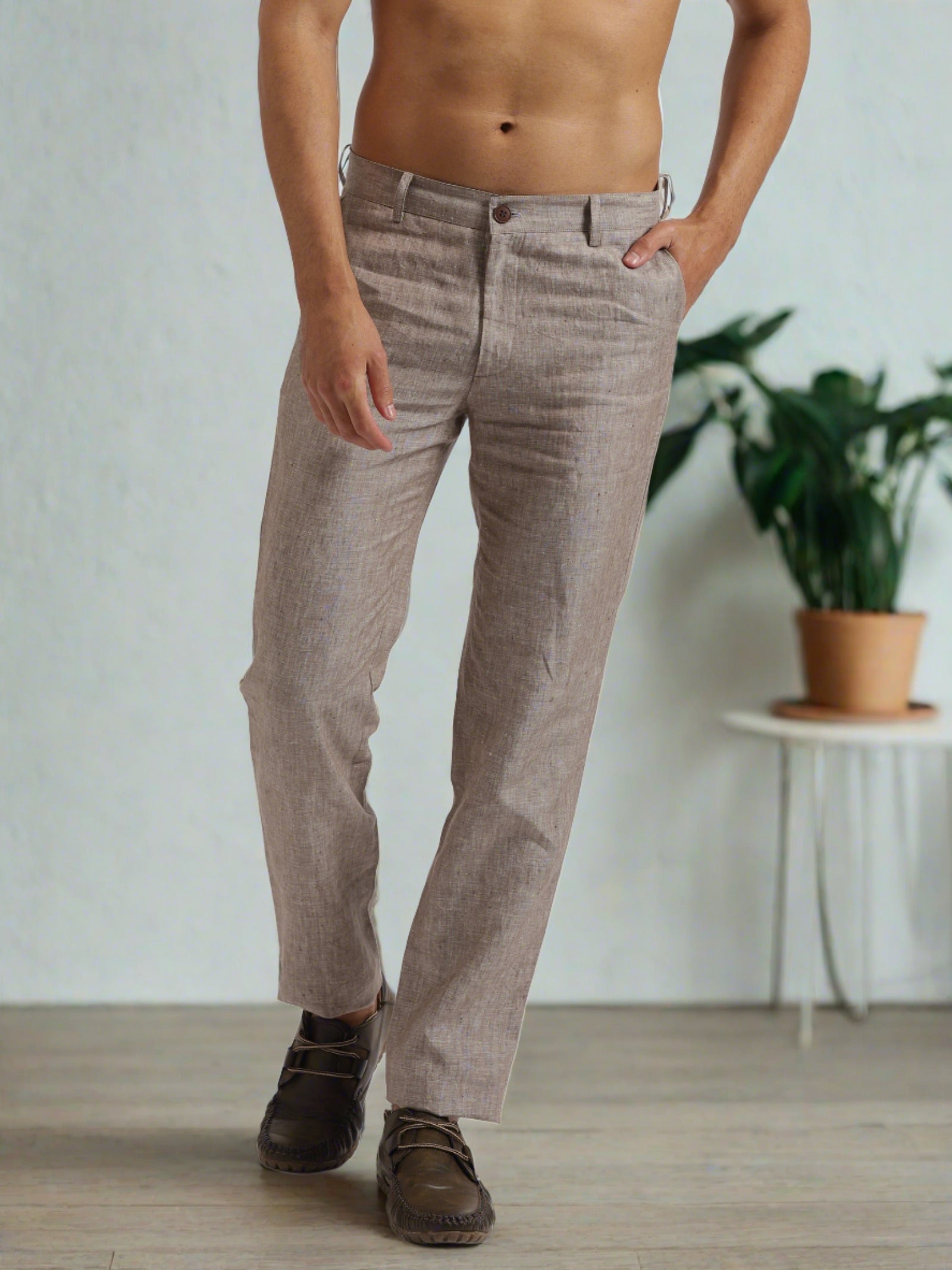 Briglia Pleated Linen Trousers / Light Brown – Vaatturiliike Sauma Oy