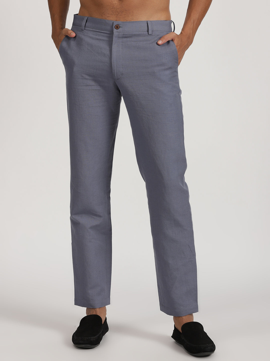 Ian Chino Pants - Men's Linen Trousers - Pitch Blue