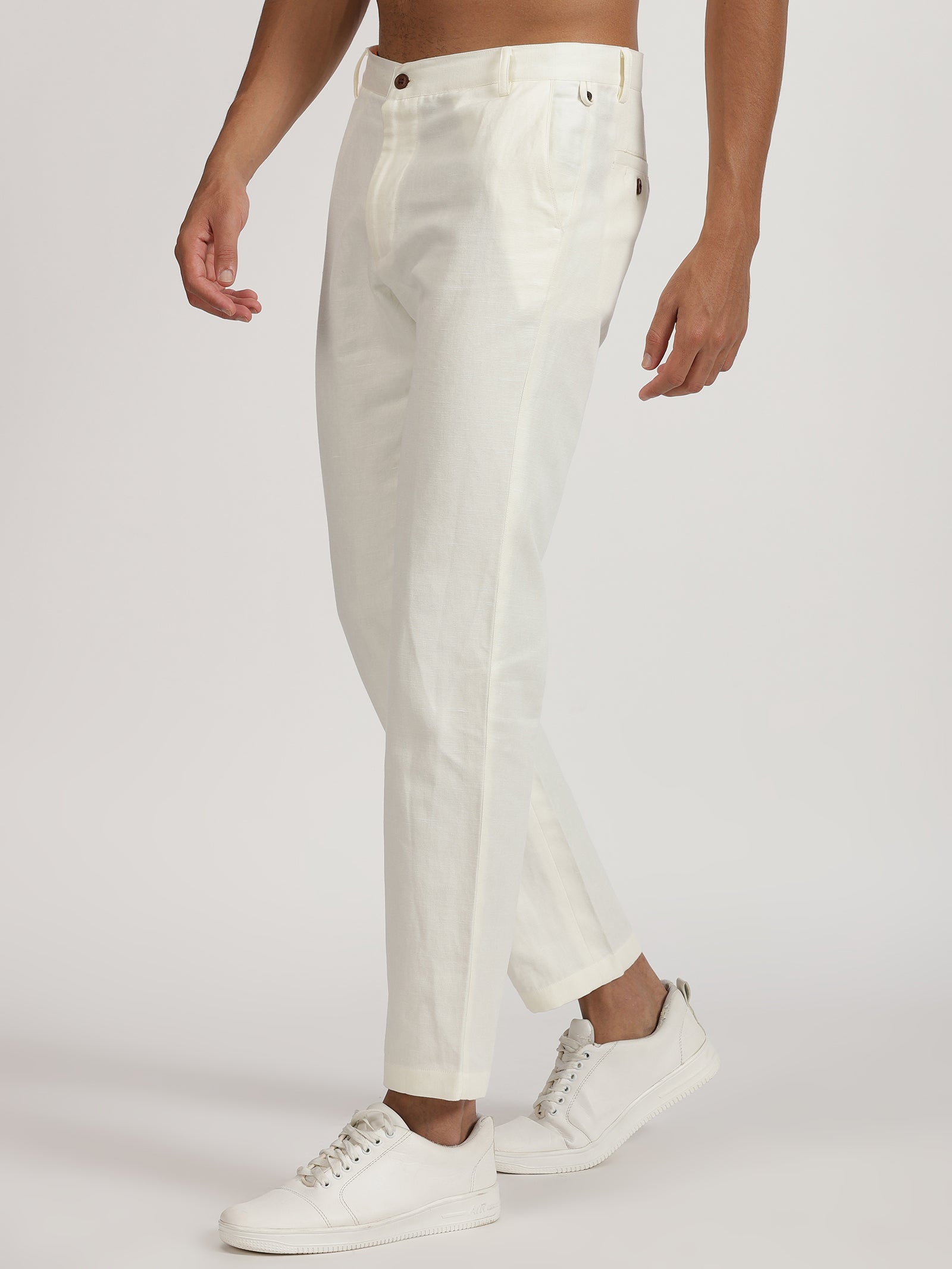 Mens off white linen on sale pants