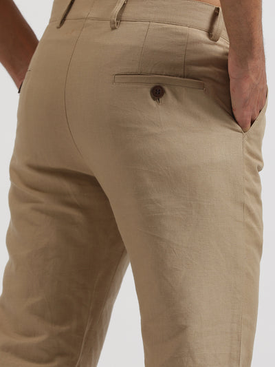 Ian Chino Pants - Men's Linen Trousers - Sand Beige