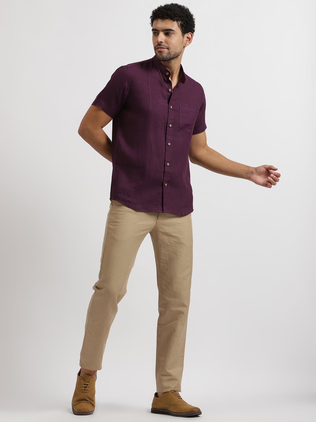 purple dress shirt khaki pants Purple Brushed Cotton Shirt