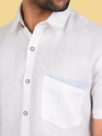Linen Short Sleeve Shirts | Half Sleeve Linen Shirts – Linen Trail